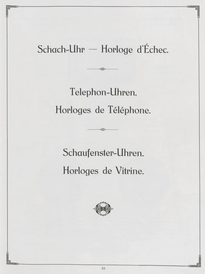 1915 Junghans Catalog: “Schach-Uhr / Horloge d’Echec”