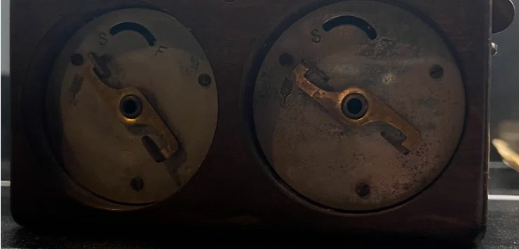 Front and Rear Views: Paired-Movements in a Wooden Case