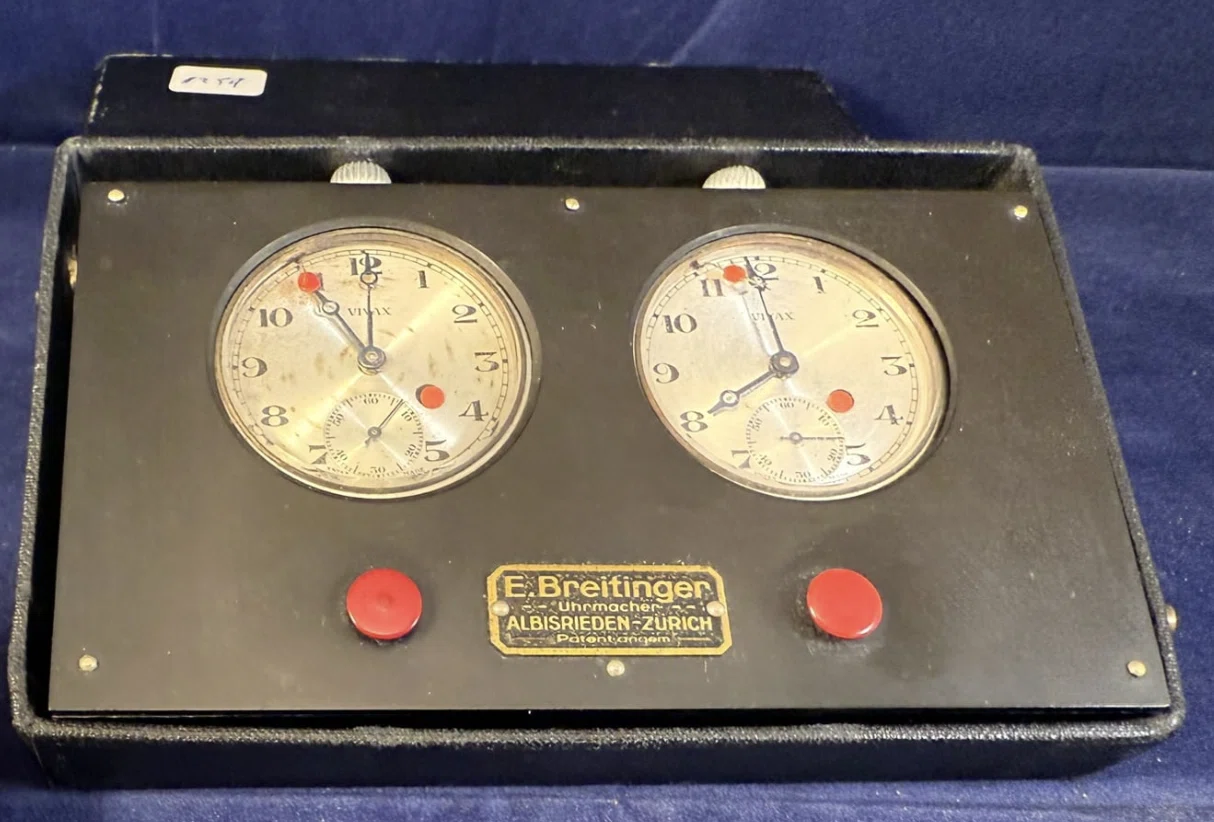 E. Breitinger Chess Clock from the Collection of John Van Veen