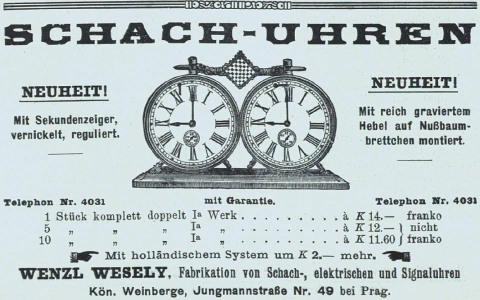 Václav Veselý - Early Czech Chess Clock