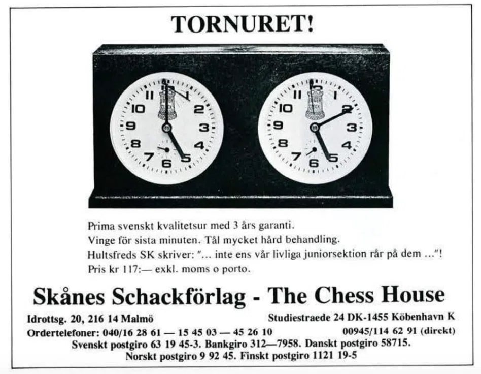 Tower Chess Clock Advertisement