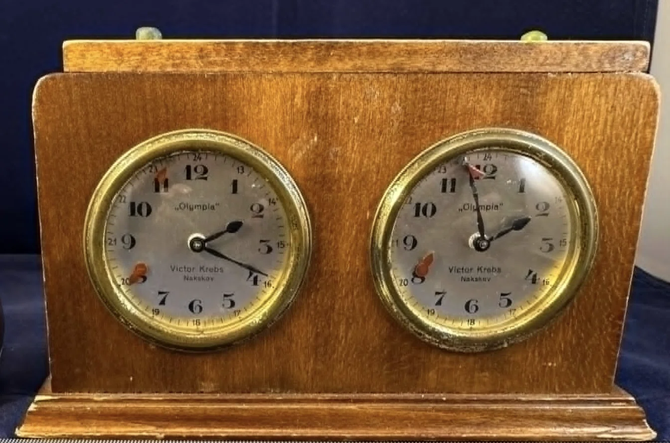 Victor Krebs Chess Clock from the Collection of John Van Veen